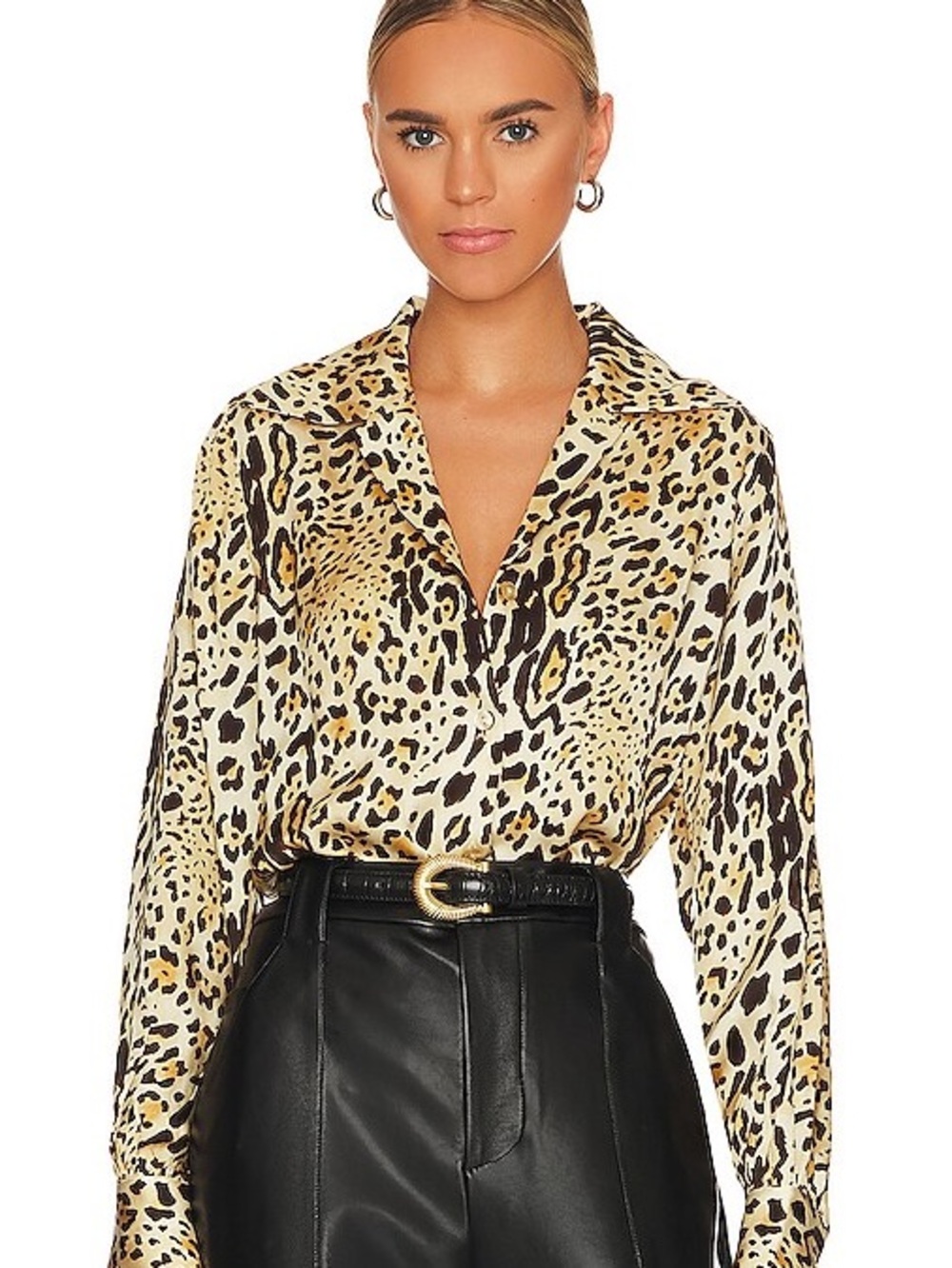 Anine Bing Mylah Button Up in Cheetah Print